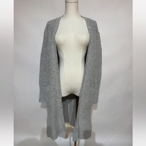 Women's Gray Open-Front Sweater